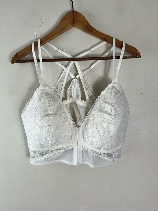 Aerie Joy Lace Padded Longline Bralette Size XXL White Strappy NWOT - Picture 2 of 8